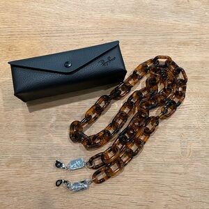 Ray-Ban Special Edition tortoise chunky acrylic eyeglass chain